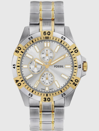 Fossil Gold Accent Silver Watch
