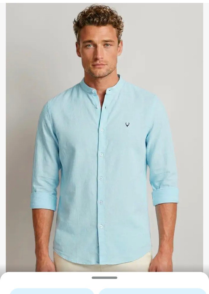 Light Blue Slim Fit Casual Shirt